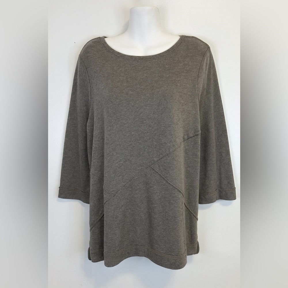 Chico’s Weekends Gray Tunic Top 2 (XL) Soft Modal Blend Cozy Fall Minimalist